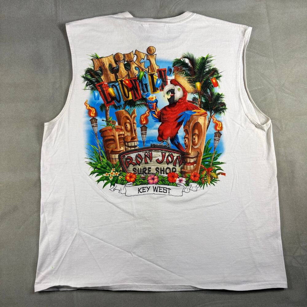 Ron Jon Surf Shop Key West Tank Top XL Parrot Tiki Hawaii Tropical Shirt